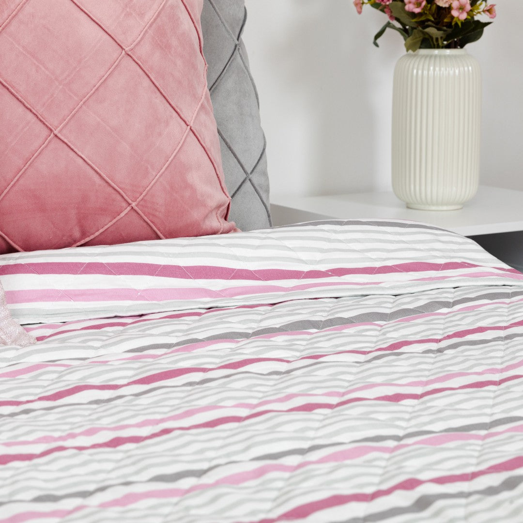 Colcha Recadero com listras cor malva