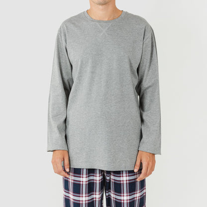 Pijama masculino de flanela, cinza com estampa Tarsus