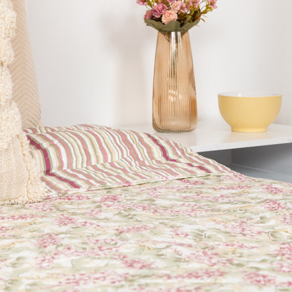 Colcha Nora rosa malva