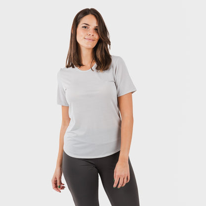 Conjunto esportivo feminino de leggings compridas, cinza pérola - carvão