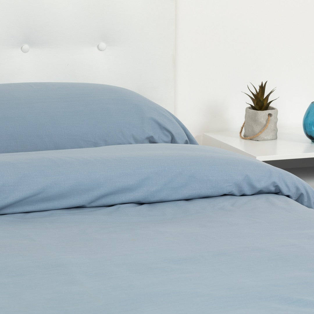 Capa de edredom lisa de algodão