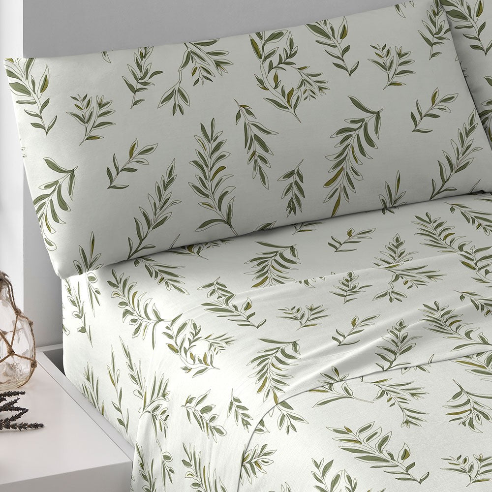 Jogo de lençóis algodão Caliope verde caça