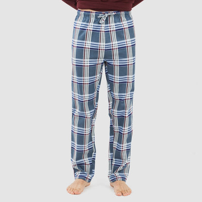 Pijama masculino de flanela, xadrez bordô Xavi