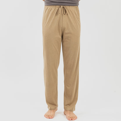 Pijama masculino de manga curta e comprida com botões - Taupe - Areia