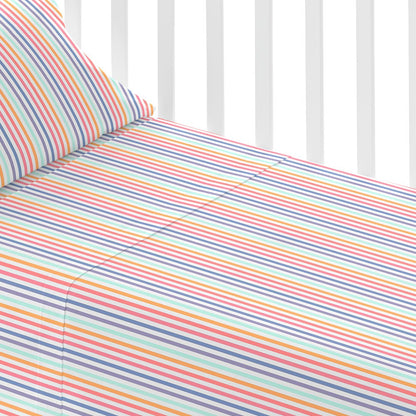 Conjunto de lençóis de berço em algodão com listras de Praga