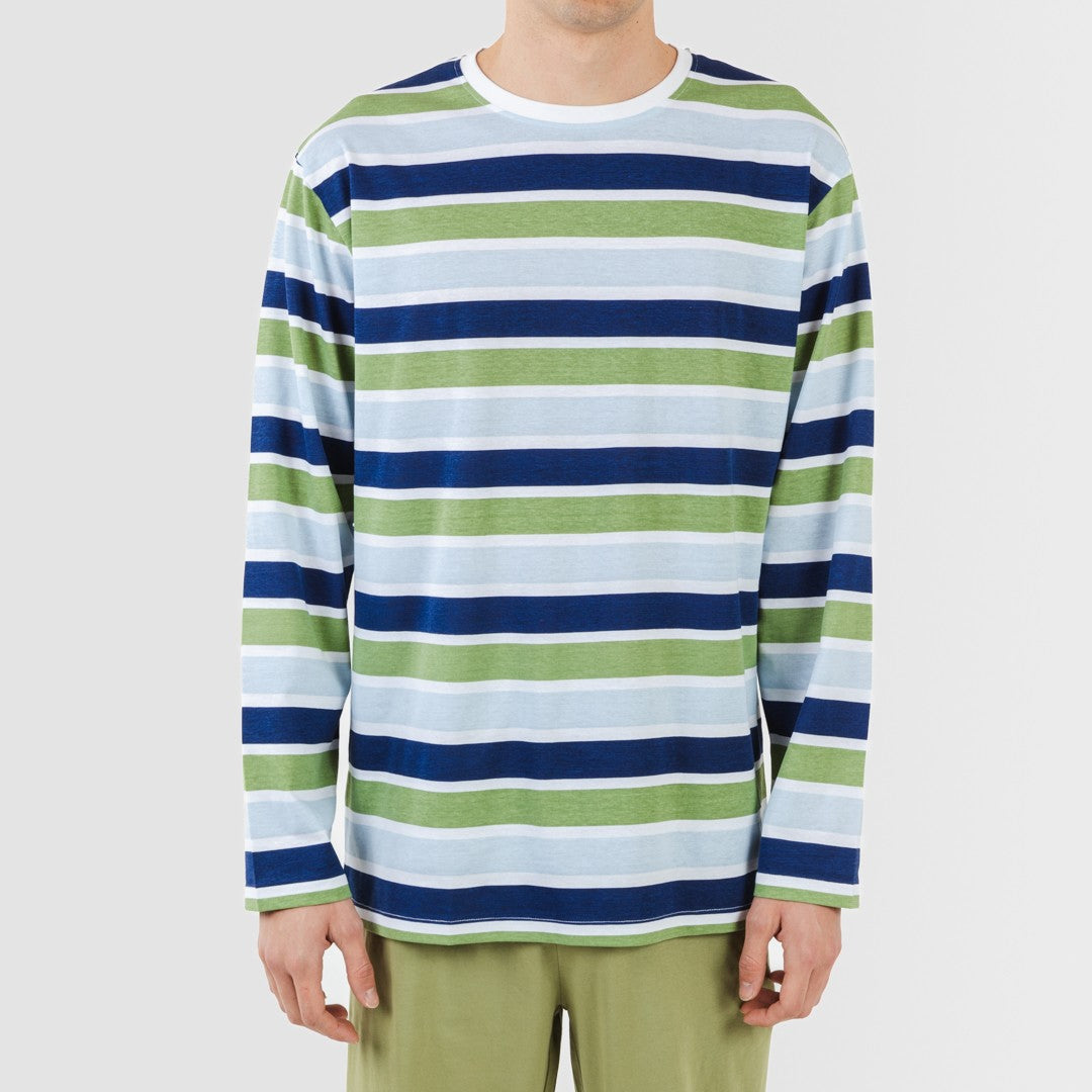 Pijama de caça masculino Brent, longo, em algodão, verde.