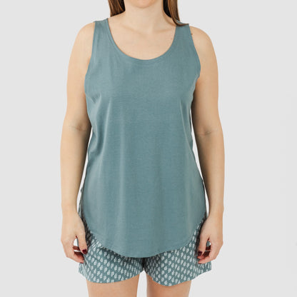 Pijama curto de algodão Teal Tiara