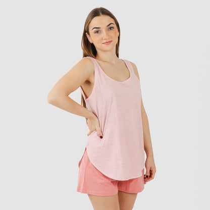 Pijama curto de algodão listrado Aliena Marsala