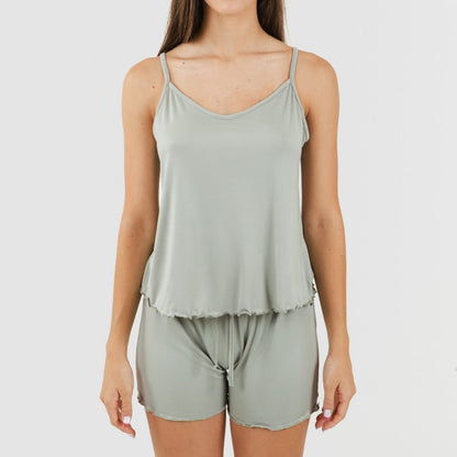 Pijama regata feminino liso e macio