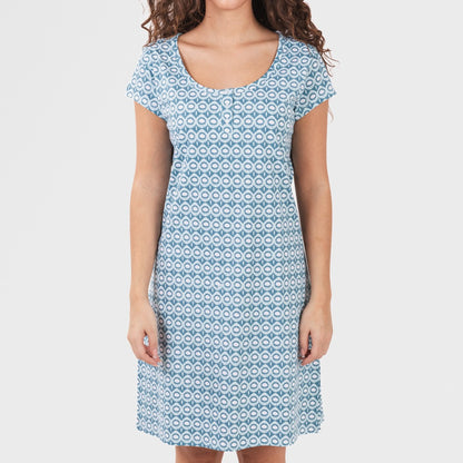 Blusa Galieni em algodão azul-petróleo