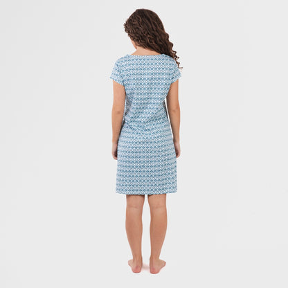 Blusa Galieni em algodão azul-petróleo