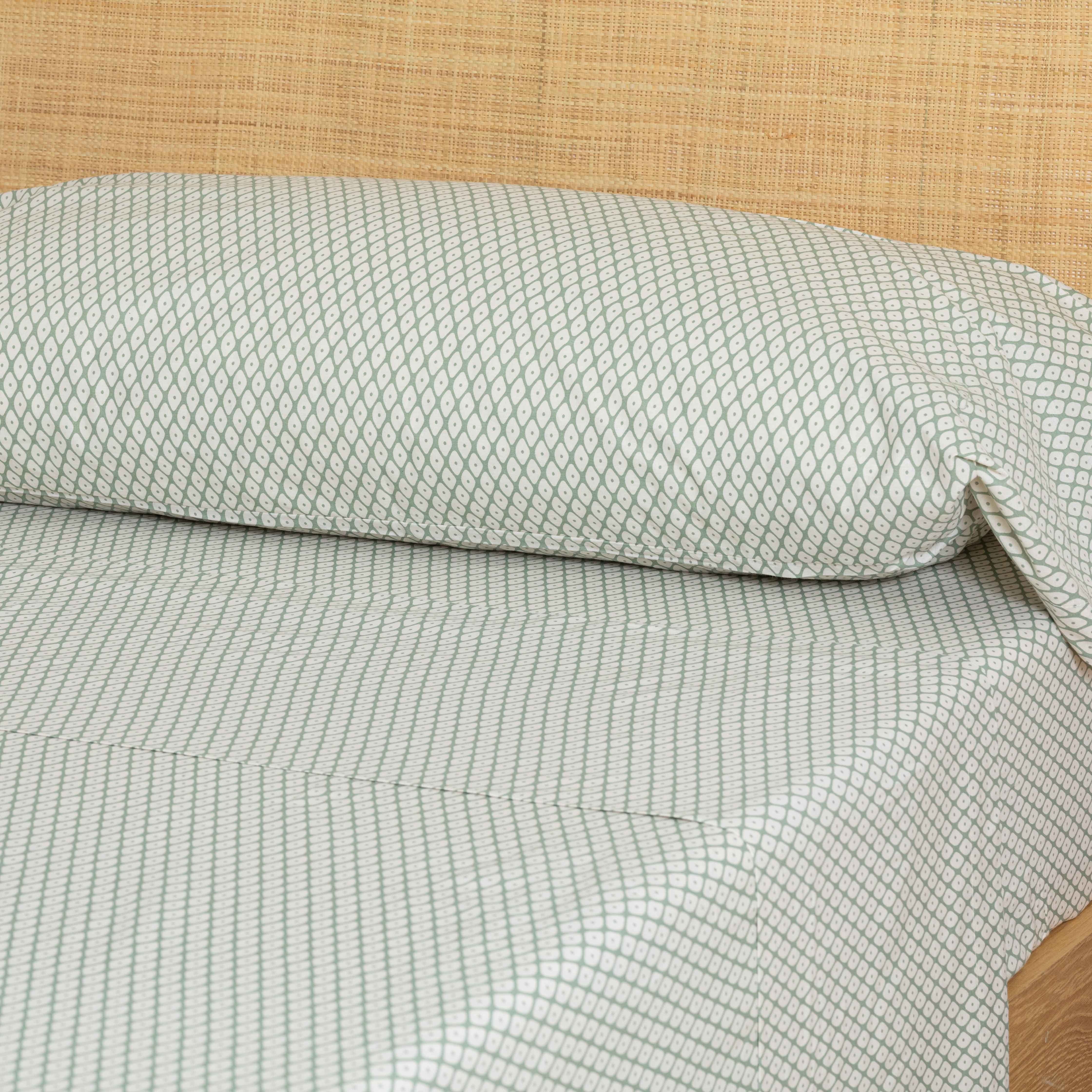 Conjunto de lençóis de algodão verde Columbus