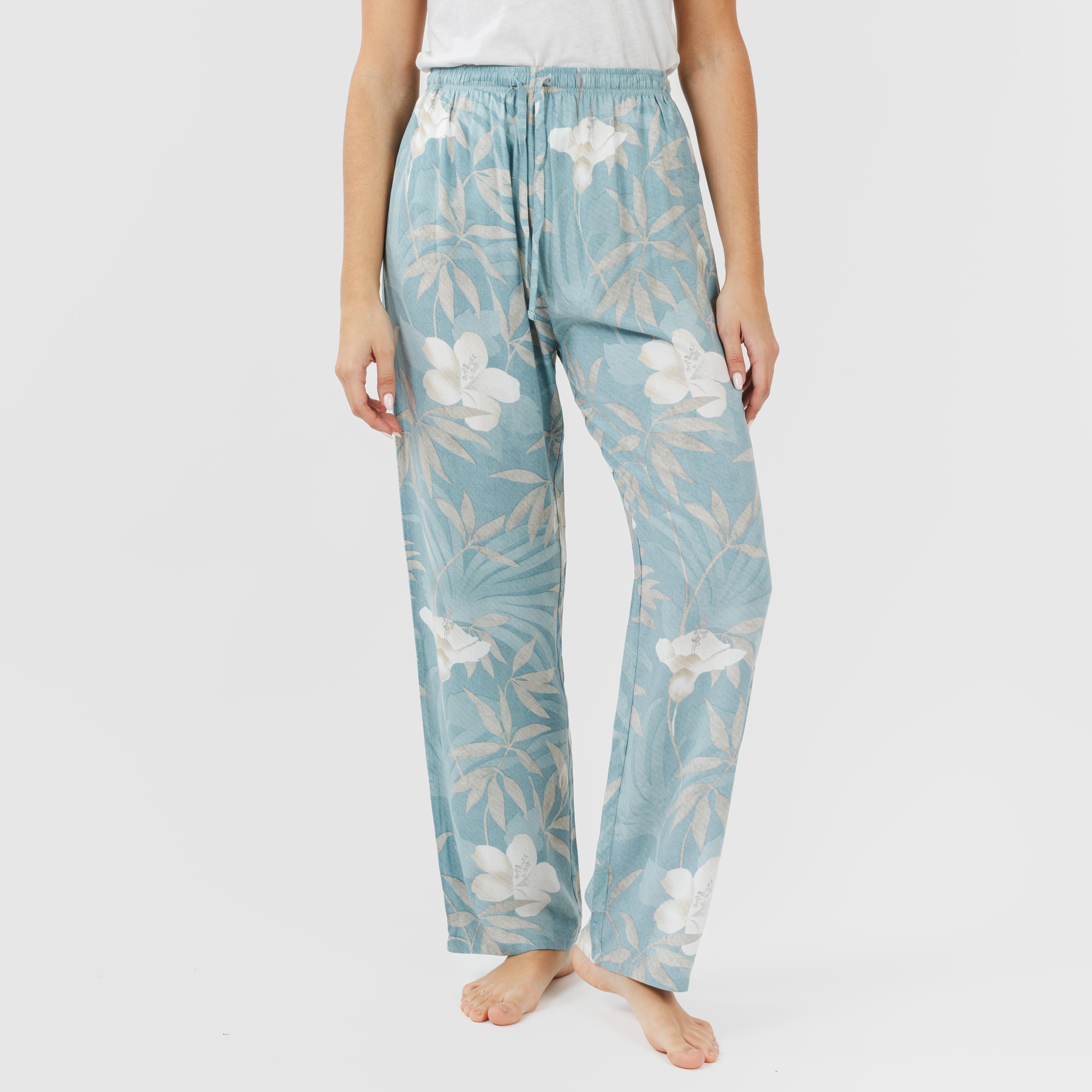 Calças Denia em viscose azul