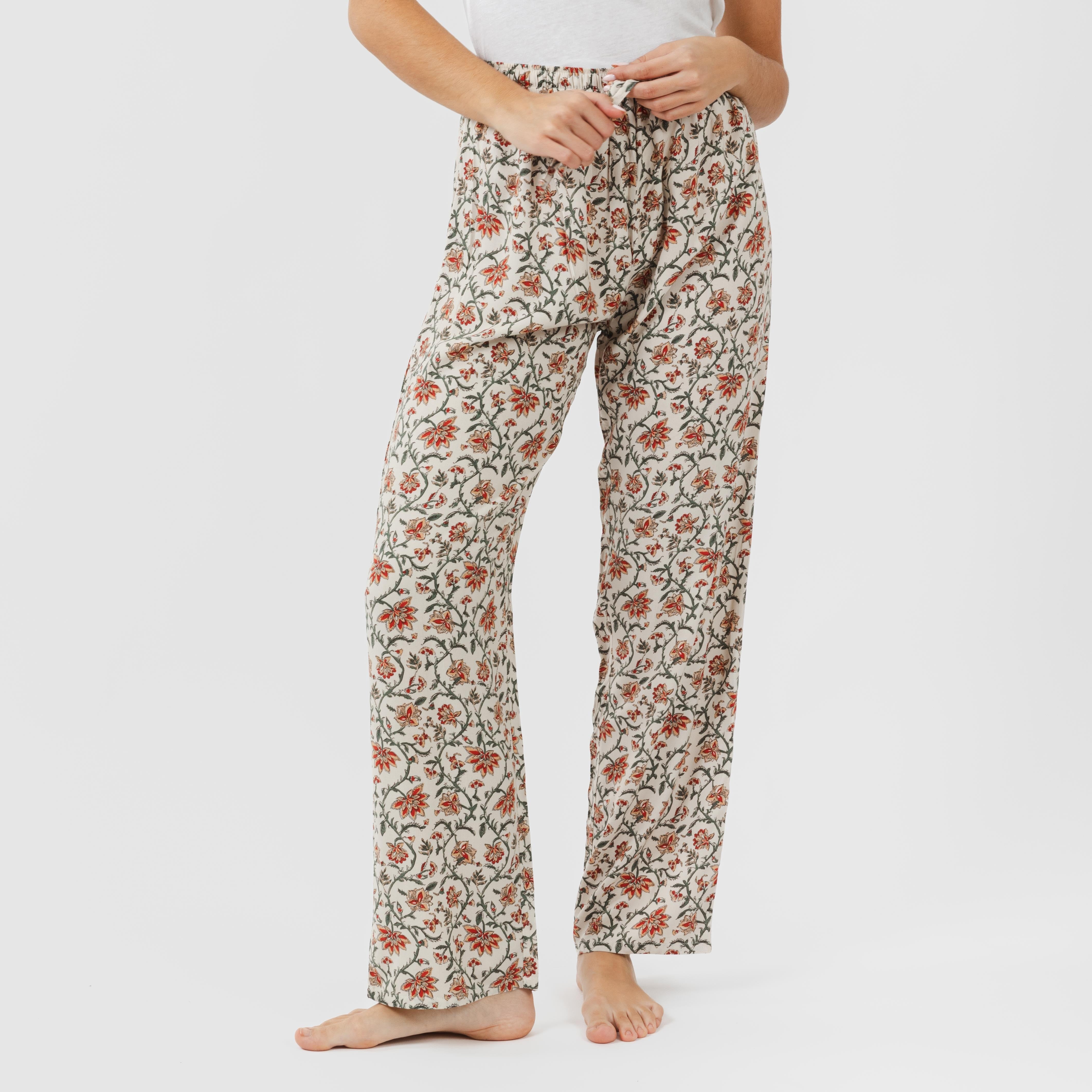 Calças Isabel em viscose, cor terracota