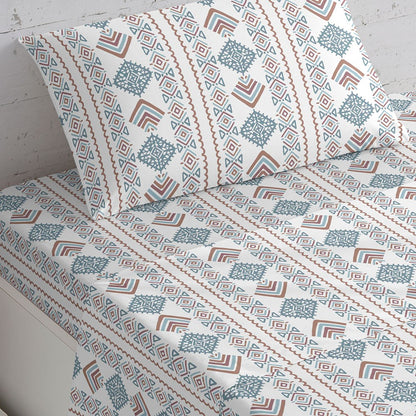 Jogo de lençóis de algodão Iker azul indigo