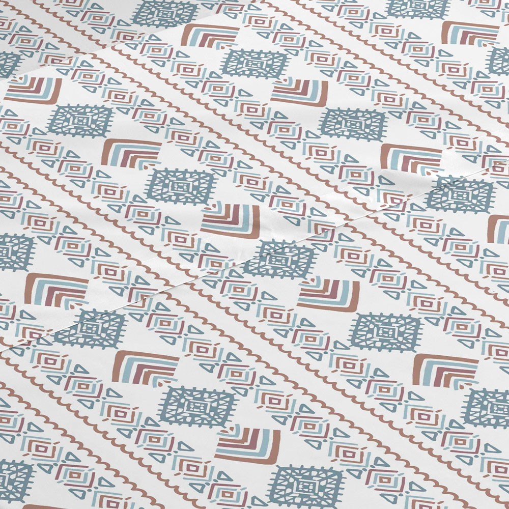 Jogo de lençóis de algodão Iker azul indigo