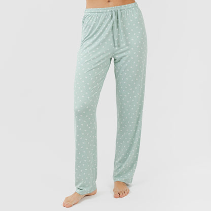 Pijama longo feminino Natalie Tiffany verde claro