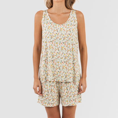 Pijama feminino Pamela em viscose com alças.