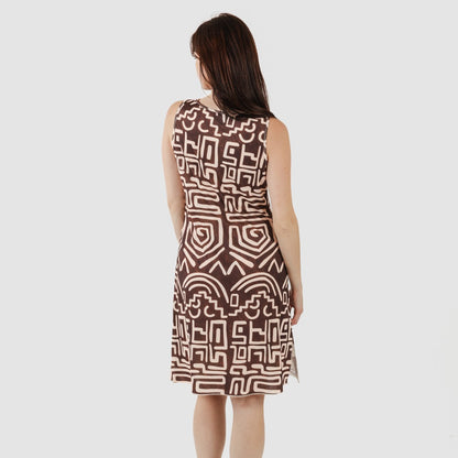 Vestido midi Agara marrom com alças finas