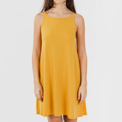 Vestido curto de crepe com alças