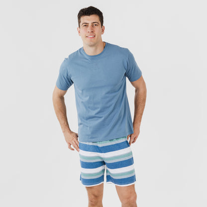 Pijama curto masculino de algodão, listrado Mark Indigo.