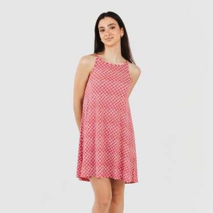 Vestido curto tomara que caia de crepe de morango Neville