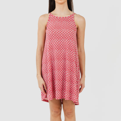 Vestido curto tomara que caia de crepe de morango Neville