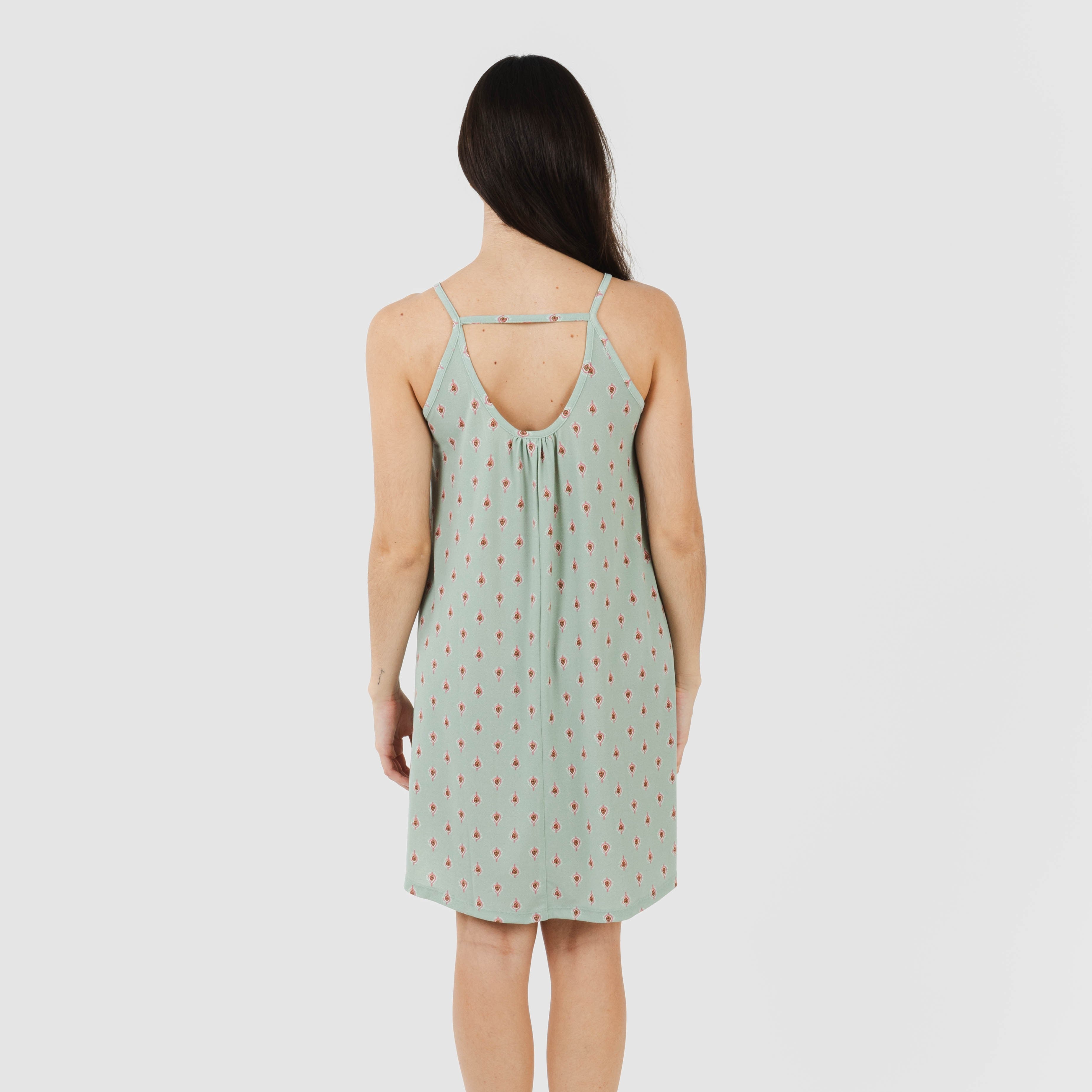 Vestido curto tomara que caia Alessia em crepe verde