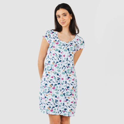 Blusa Maura de algodão azul-petróleo