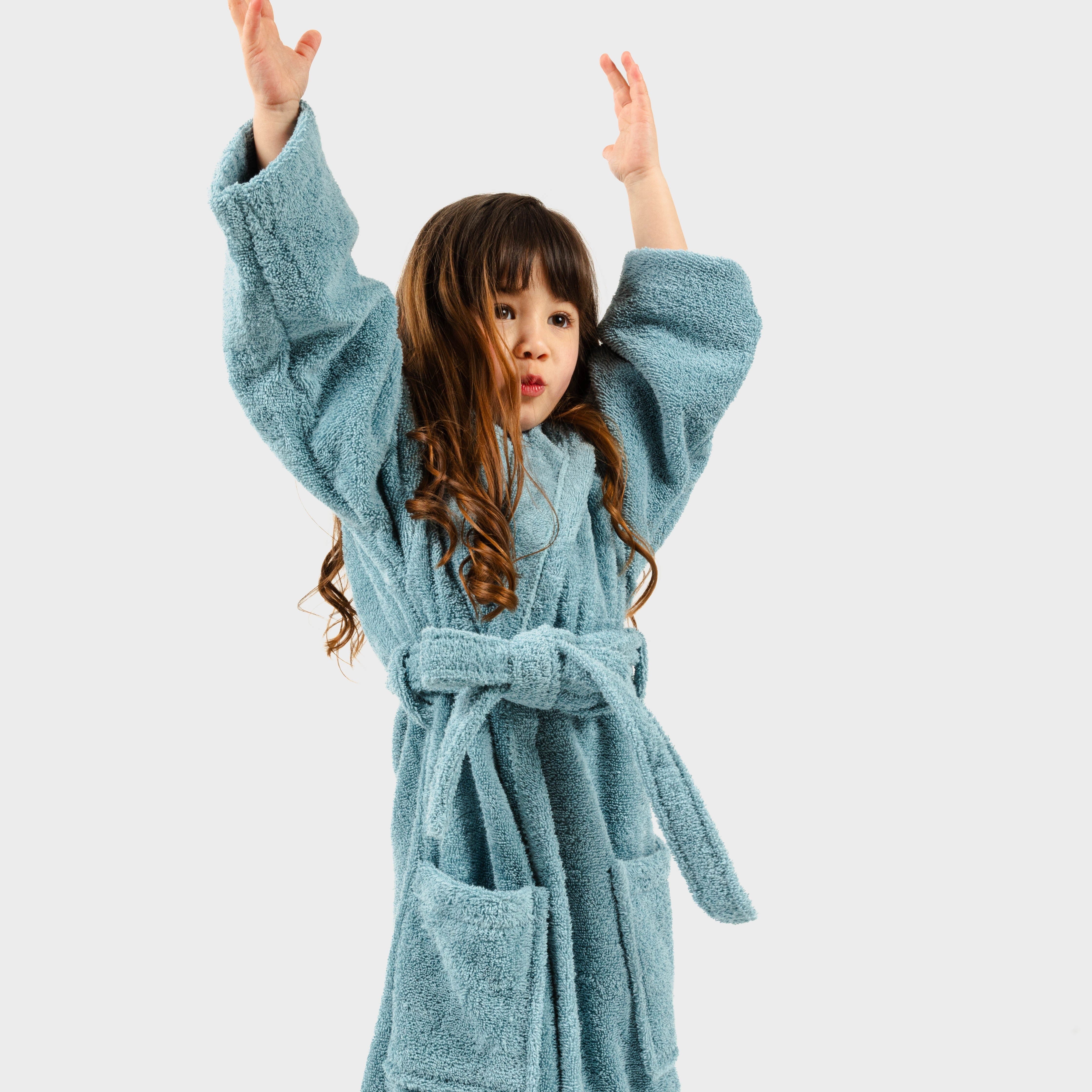Roupão liso, azul-turquesa, 450g, infantil