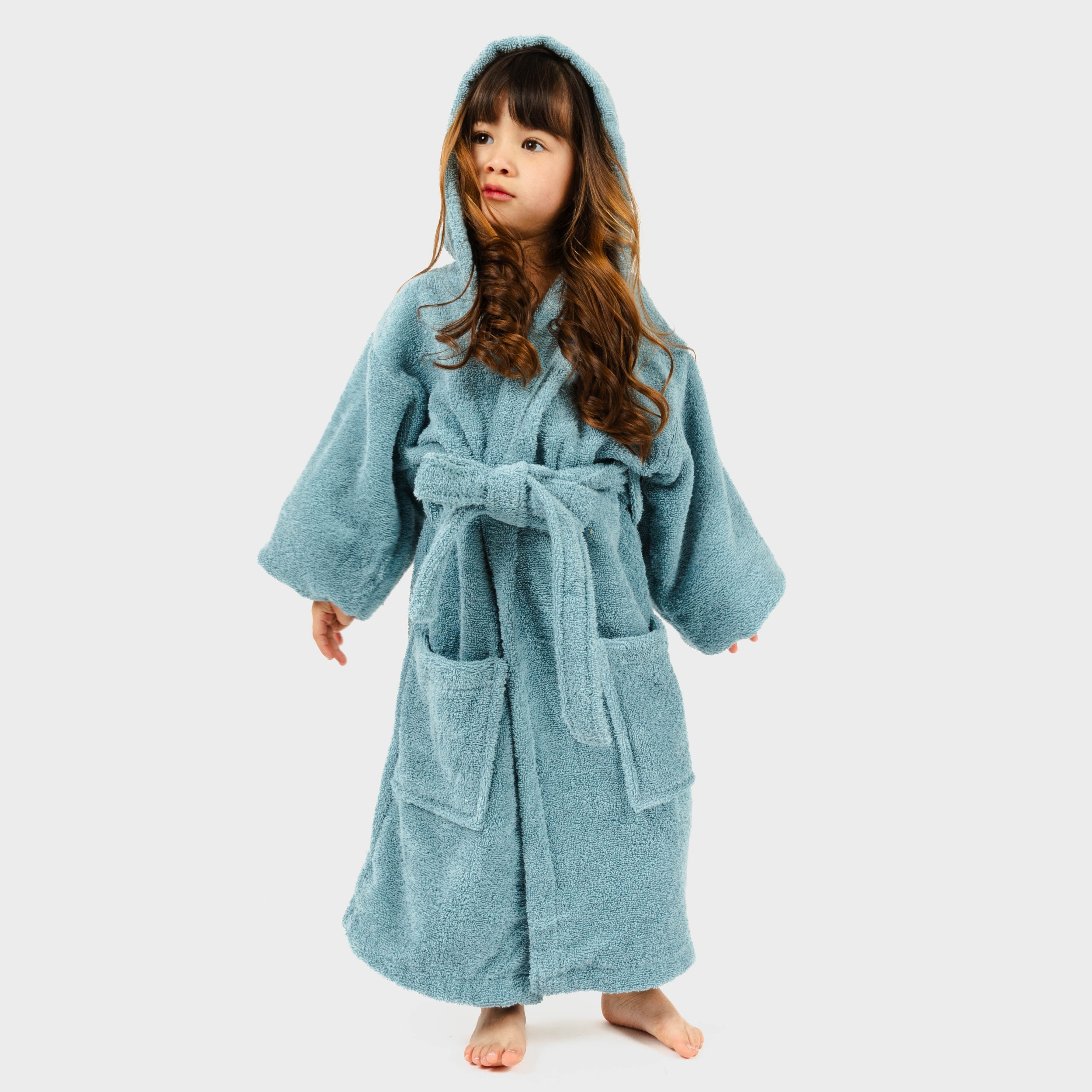 Roupão liso, azul-turquesa, 450g, infantil