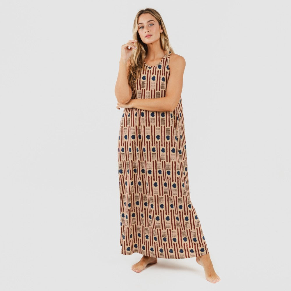 Vestido longo de crepe com alças, cinza, tamanho único.