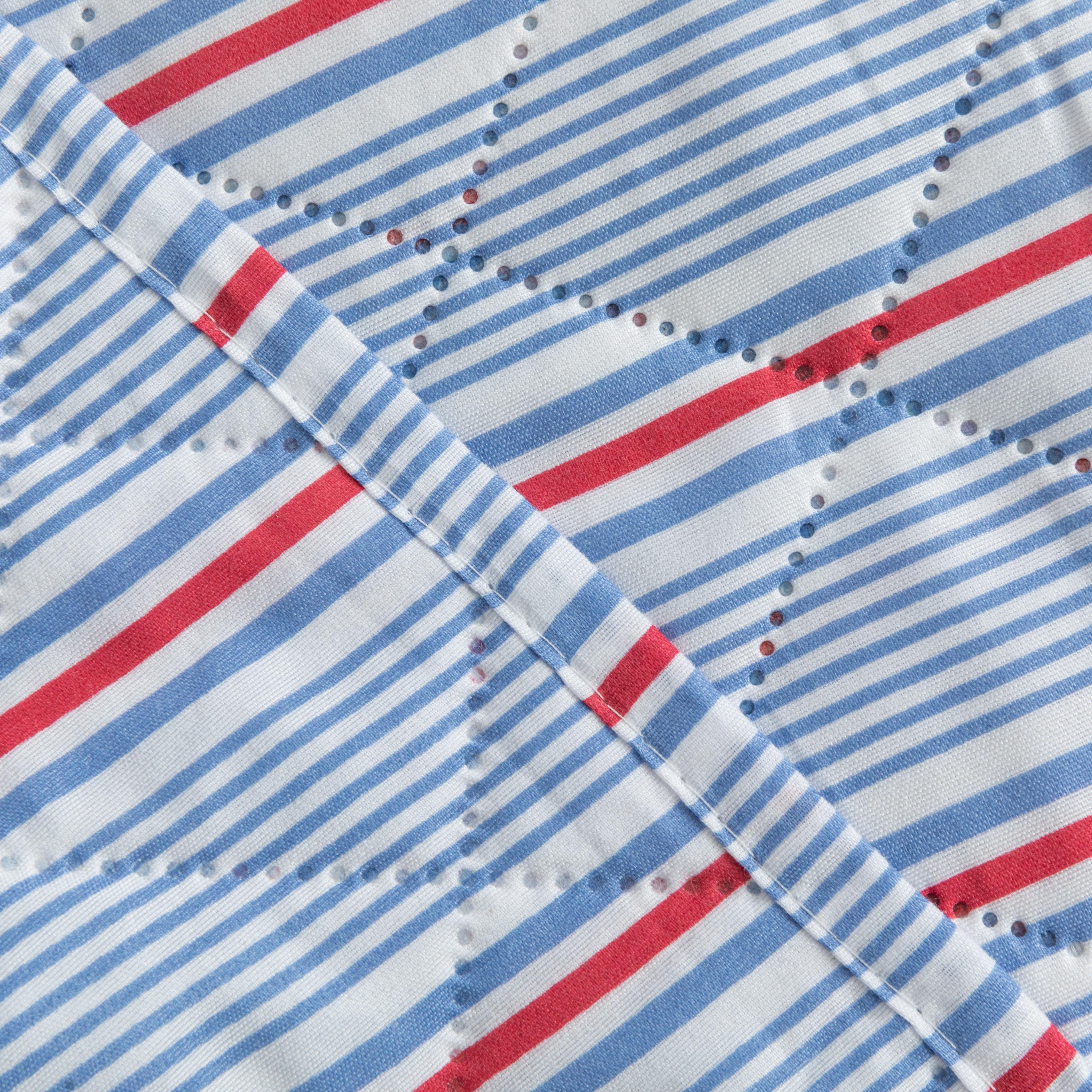 Colcha de cama Fermin azul listrada