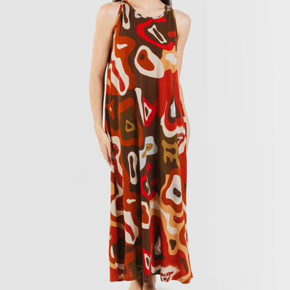 Vestido Edurne T tamanho único em crepe com alças longas