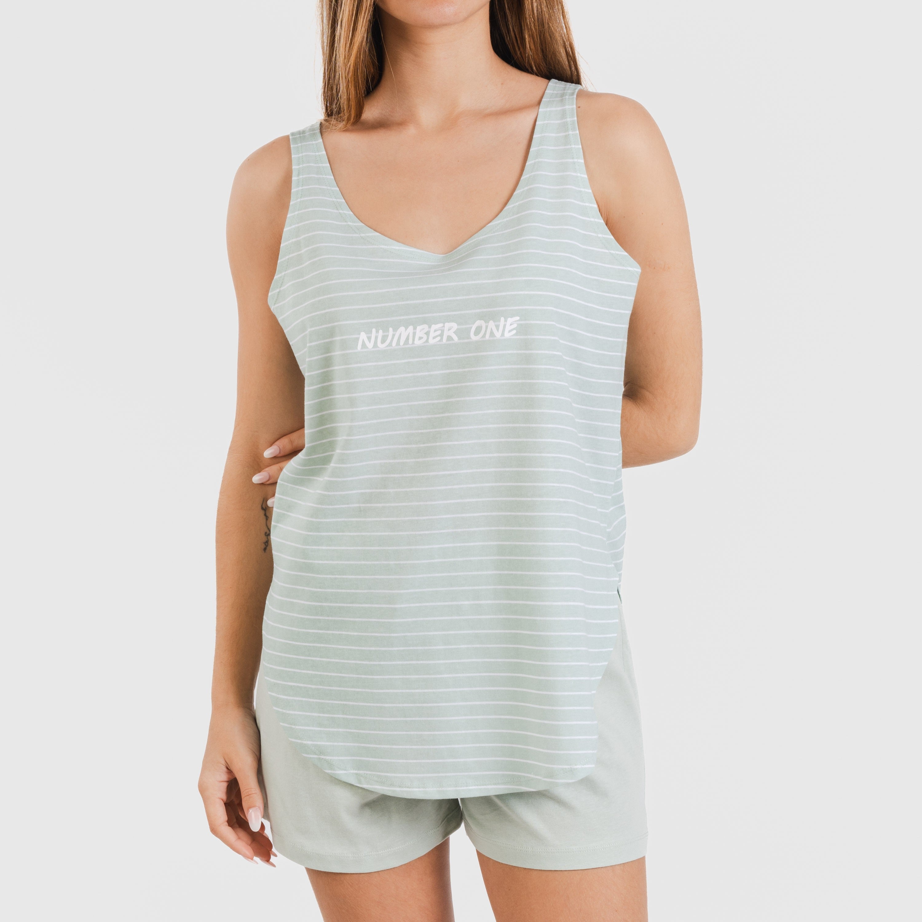 Pijama curto de algodão verde Denis Tiffany