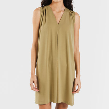 vestido curto liso de crepe