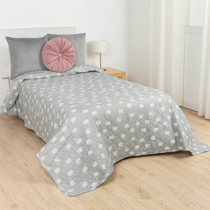 Colcha bouti cinza cisne