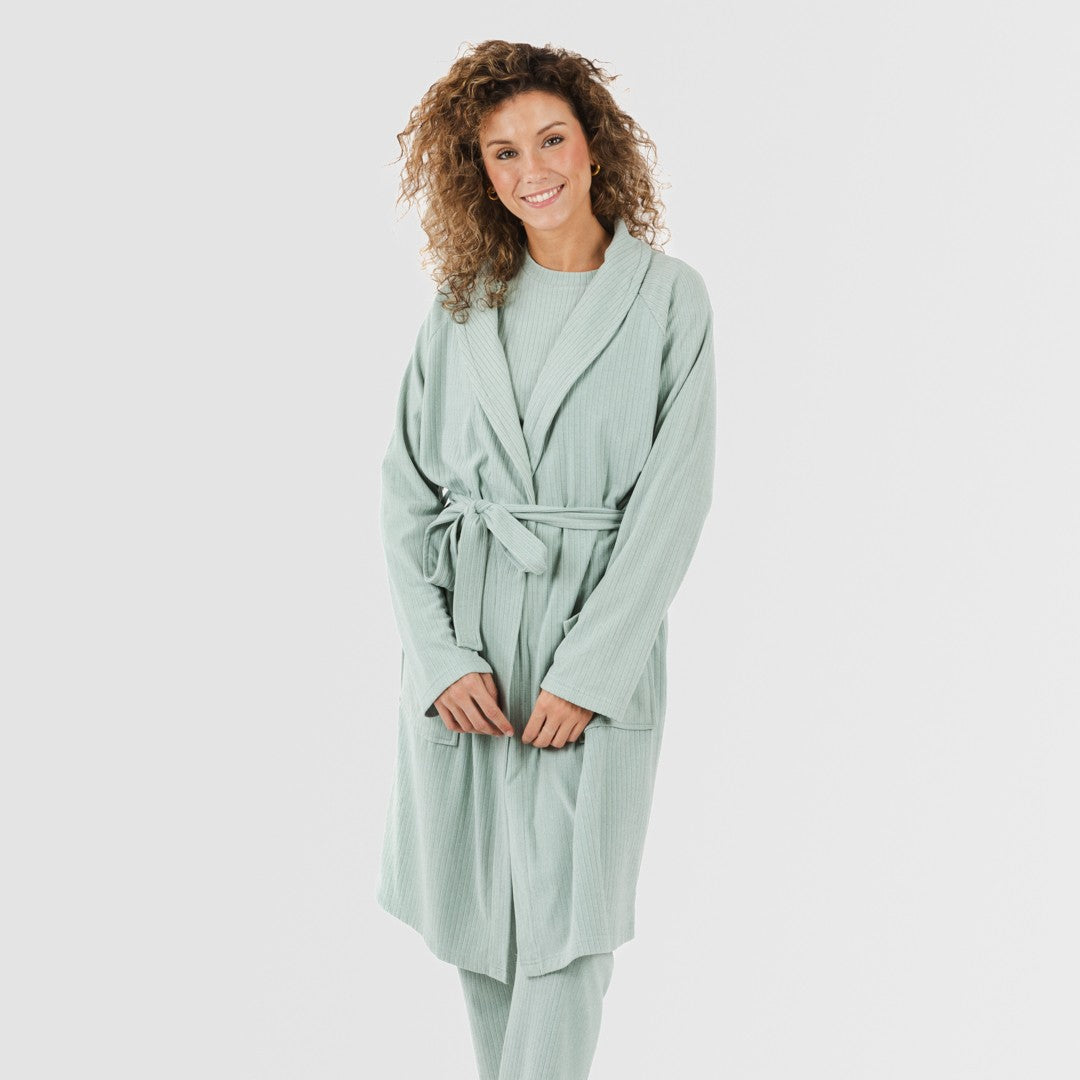 ROBE RIB WIDE LISTRADO SOLTO