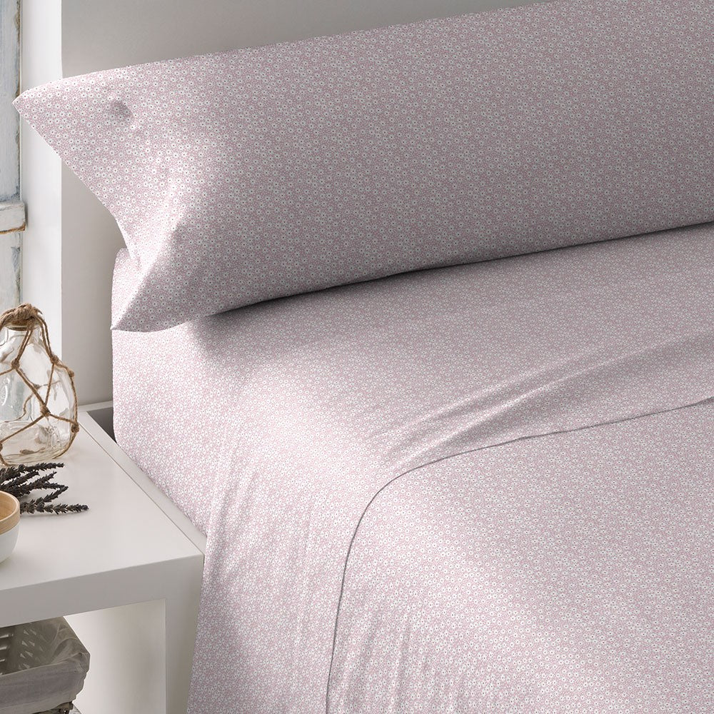 Conjunto de lençóis de algodão rosa-malva Maddy