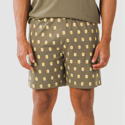 Pijama curto masculino Taleb em algodão verde