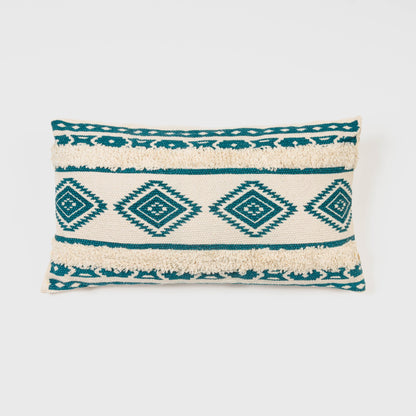 Almofada retangular de algodão 30x50 Abad verde - fronha + enchimento