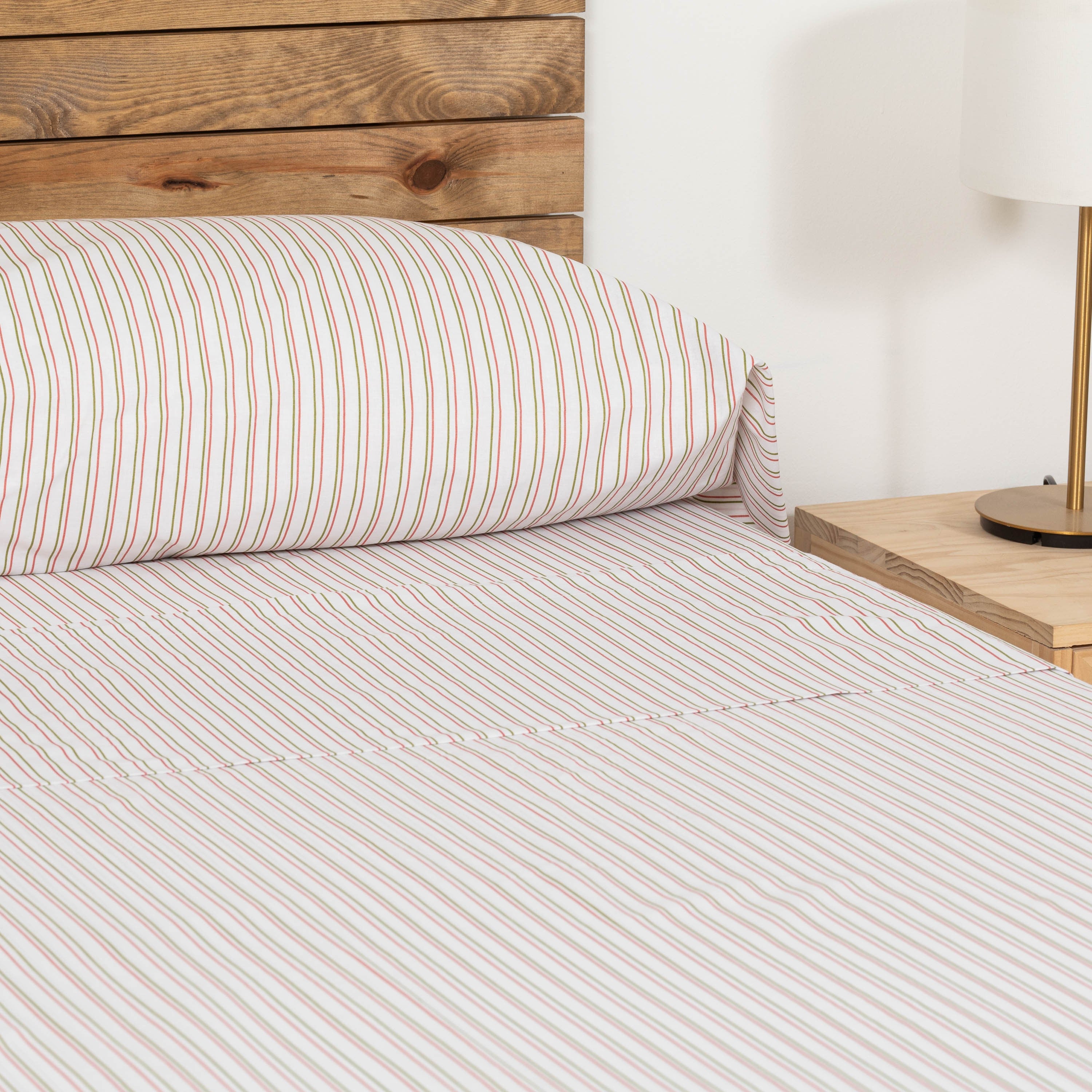 Conjunto de lençóis de algodão listrado Dula