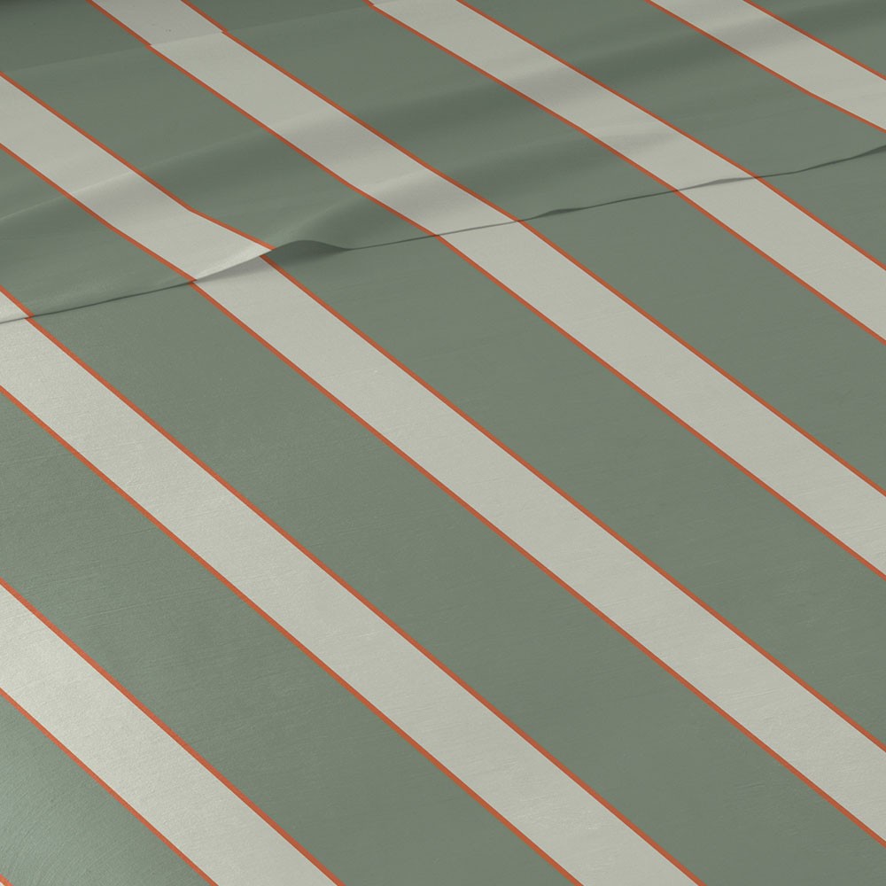 Conjunto de lençóis de algodão listrados para caça Marita Green
