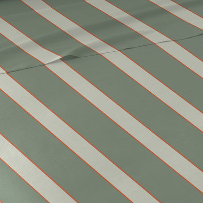 Conjunto de lençóis de algodão listrados para caça Marita Green