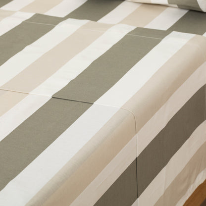 Jogo de lençóis de algodão Raya Calculta na cor verde sálvia