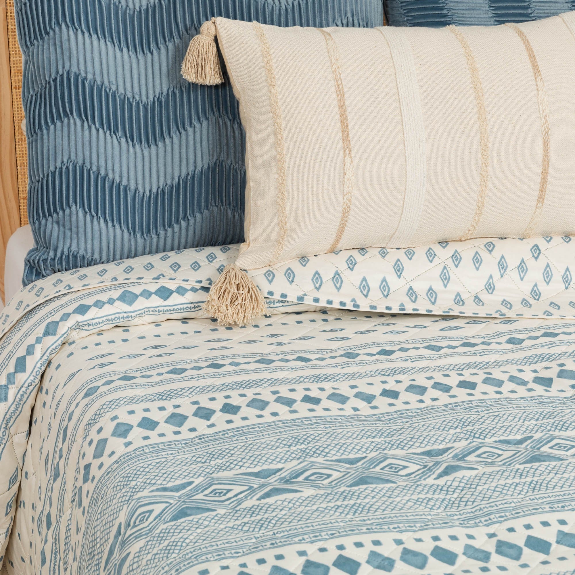 Colcha Zorione índigo bouti