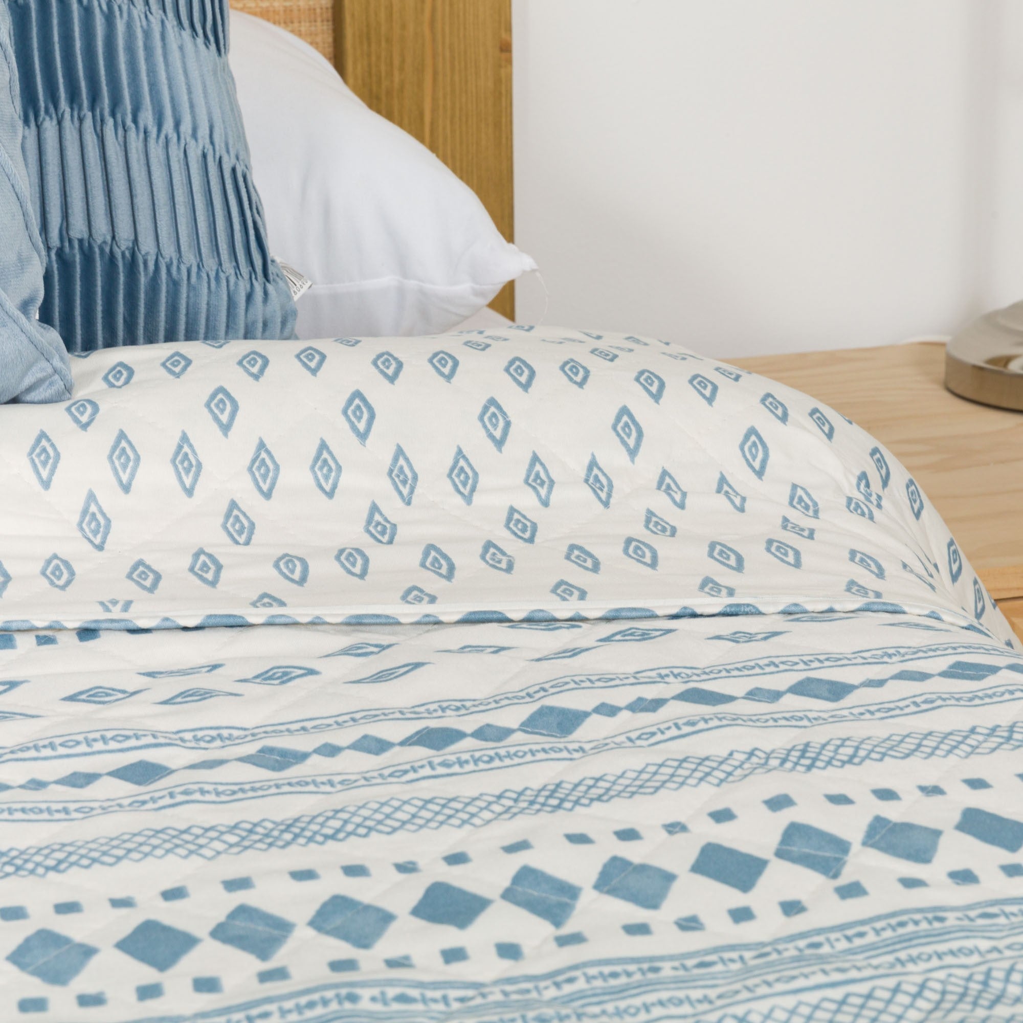 Colcha Zorione índigo bouti