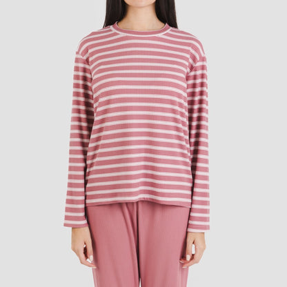 Pijama canelado bicolor