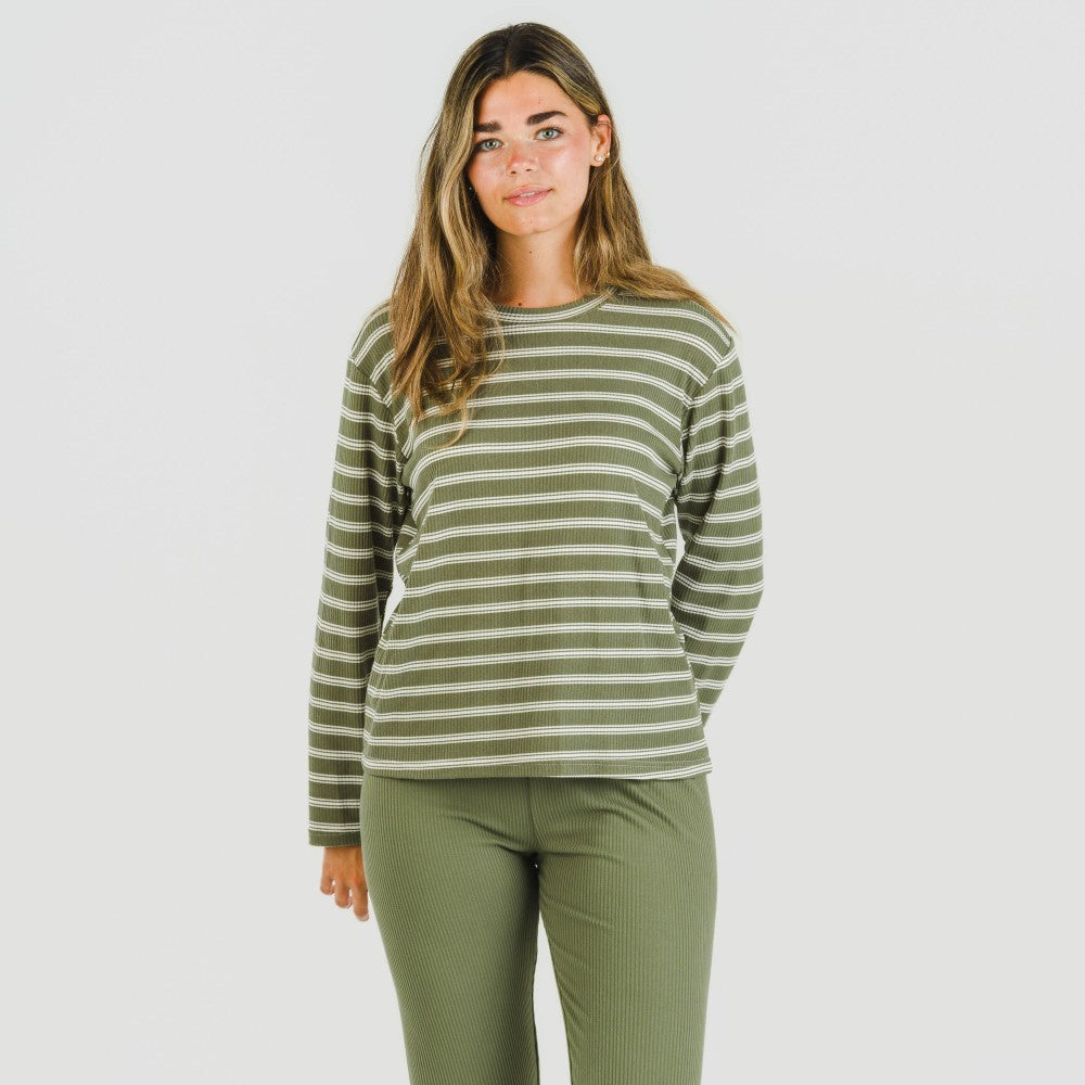 Pijama canelado bicolor