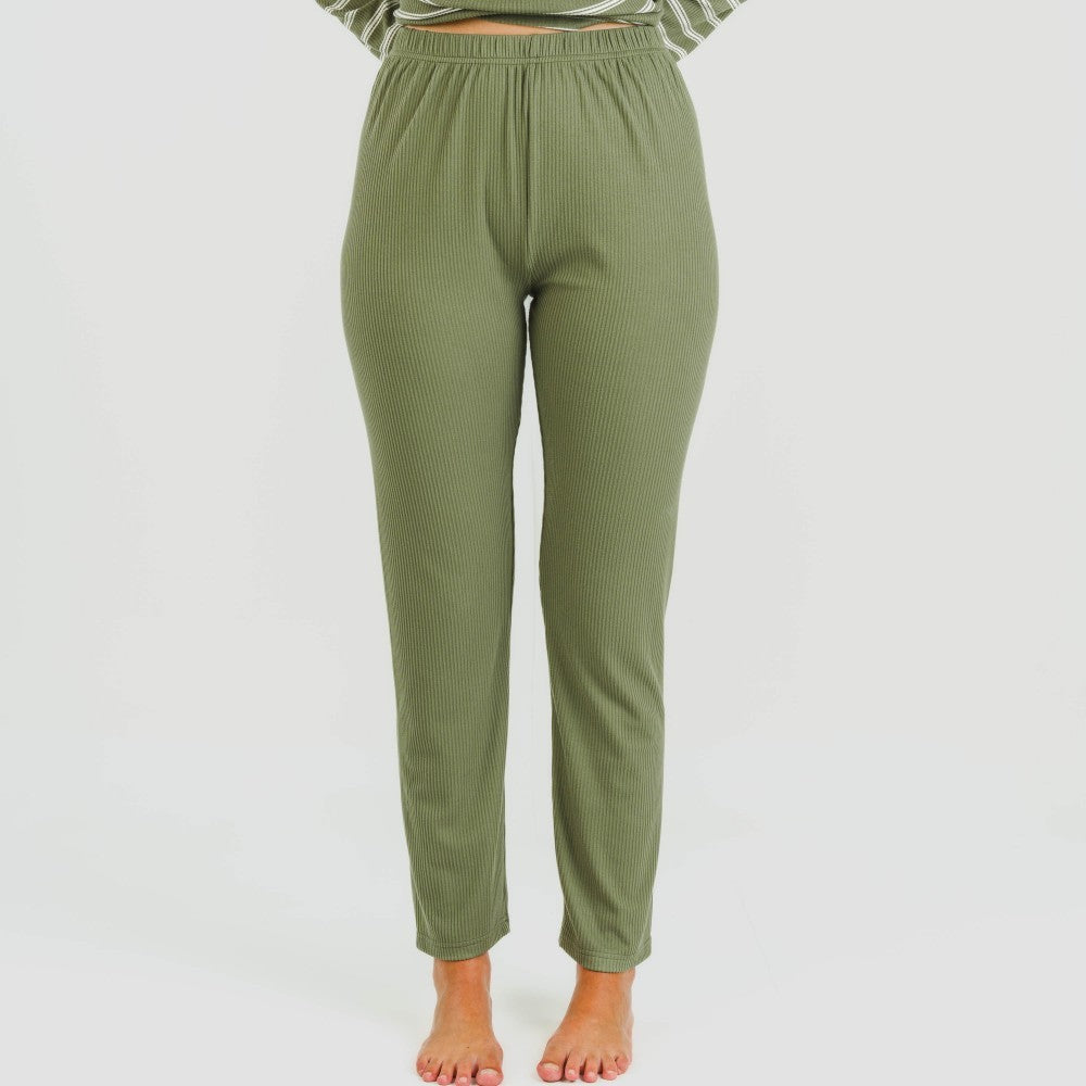 Pijama canelado bicolor